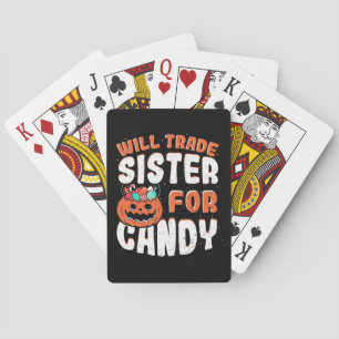 Halloween Will Trade Sister für Süßigkeiten Spielkarten