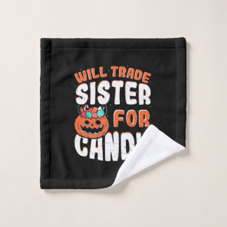 Halloween Will Trade Sister für Süßigkeiten Waschlappen