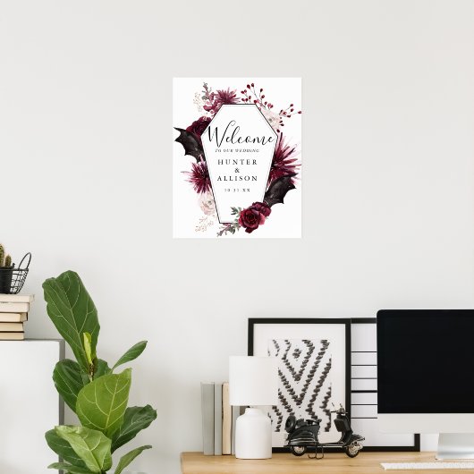 Halloween Willkommen bei unserem Hochzeitszeichen Poster (Heimbüro)