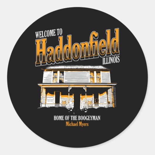 Halloween Willkommen in Haddonfield Runder Aufkleber (Vorderseite)