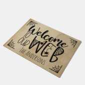 Halloween Willkommen in unserer Web-Signatur Fußmatte (Schrägansicht)