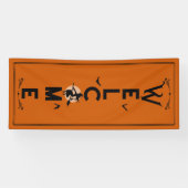 Halloween Willkommen | Länge der orangen Hexentüre Banner (Horizontal)