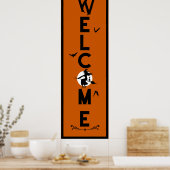 Halloween Willkommen | Länge der orangen Hexentüre Poster (Küche)