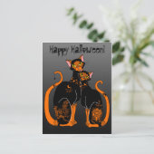 Halloween Willow Gemustert Cats Postkarte (Stehend Vorderseite)