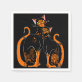 Halloween Willow Pattern Cats Serviette (Vorderseite)