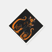 Halloween Willow Pattern Cats Serviette (Ecke)
