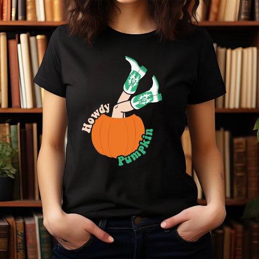 HALLOWEEN WILWEST COWBOY BOOTS HOWDY PUMPKIN T-Shirt