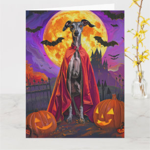 Halloween Windhund-Berg-Vampir-Kürbisse Karte