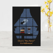 Halloween Wine and Witze Funny Funny Individuelle  Karte (Gelbe Blume)