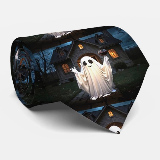 Halloween Wine Ghost Holiday Funny Niedlich Krawatte (Gerollt)