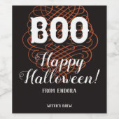 Halloween Wine Label Verziert Boo Weinetikett (Einzelnes Label)
