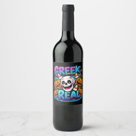 Halloween Wine Labels - Spooky Party Drink Sticker Weinetikett (Vorderseite)