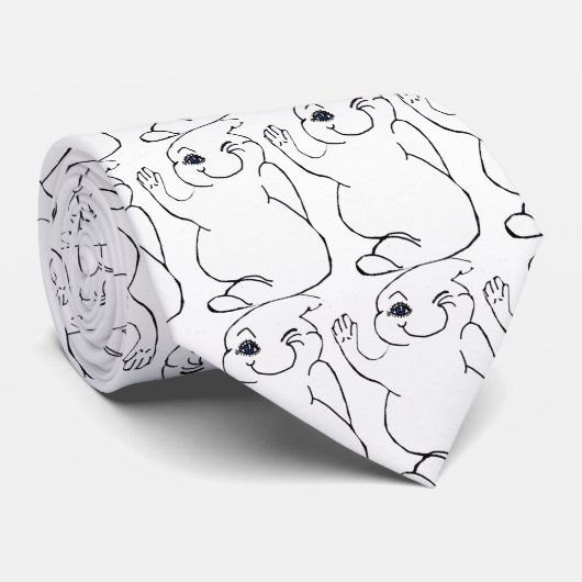 HALLOWEEN WINKING GHOST Krawatte (Gerollt)