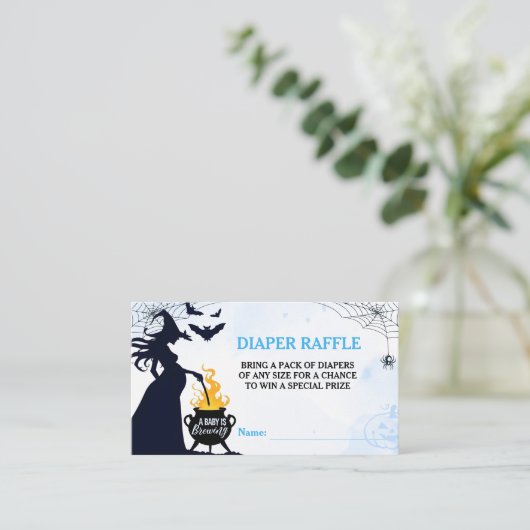 Halloween Winzer Duschdusche Windeln blau Begleitkarte (Stehend Vorderseite)