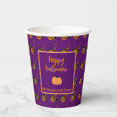 Halloween winzige Orangenkürbis tricksen oder gönn Pappbecher (Vorderseite)