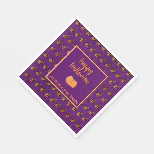 Halloween winzige Orangenkürbis tricksen oder gönn Serviette (Ecke)