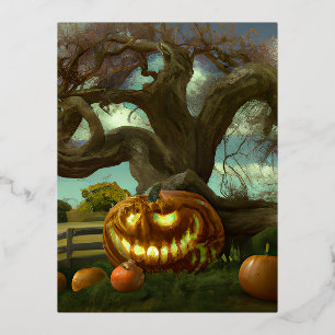 Halloween wird am 31. Oktober gefeiert Folien Feiertagspostkarte