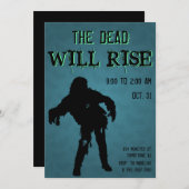 Halloween wird das Zombie-Monster aufreißen Einladung (Vorne/Hinten)