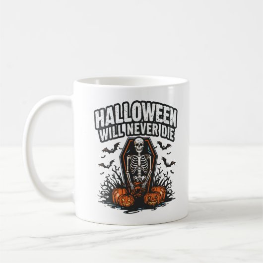 Halloween wird nie Die - Spookes Horror-Design Kaffeetasse (Links)