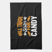 Halloween wird Schwester für Candy Geburtstag taus Geschirrtuch (Vertikal)