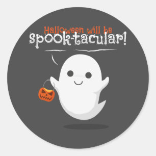 Halloween wird takulär runder aufkleber