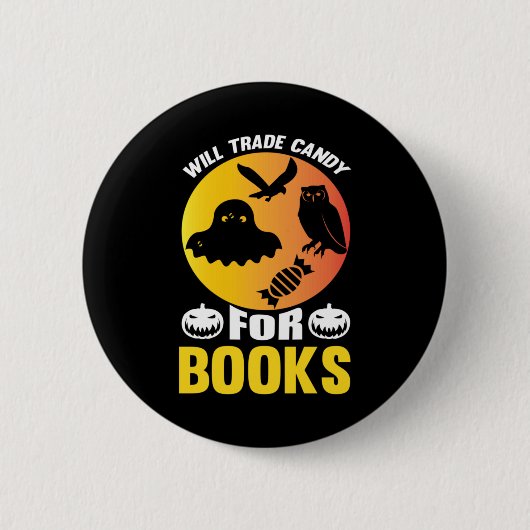 Halloween wird zum Geburtstag Süßigkeiten für Büch Button (Vorderseite)