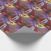 Halloween Wirefox Terrier Vampire Pumpkins Beängst Geschenkpapier (Ecke)