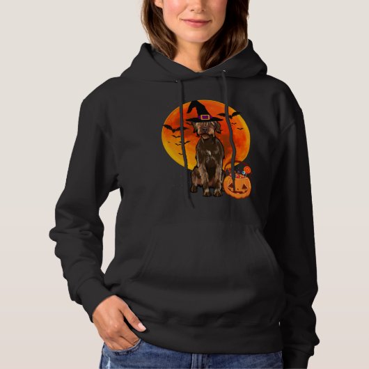 Halloween Wirehaired Pointing Griffon Jack O Lante Hoodie (Vorderseite)