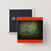 Halloween Wishies - Barred Owl Button (Vorne & Hinten)