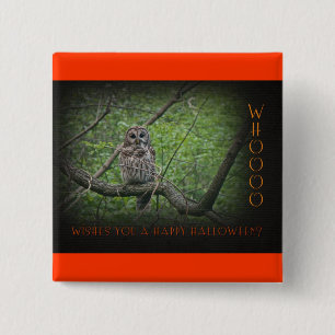 Halloween Wishies - Barred Owl Button