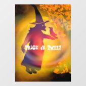 Halloween Witch and Black Bird Trick oder Tweet Wi Fensteraufkleber (Blatt)