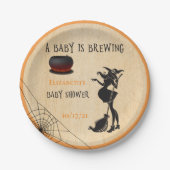 Halloween Witch Baby Brauen Dusche Pappteller (Vorderseite)