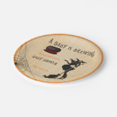 Halloween Witch Baby Brauen Dusche Pappteller (Schrägansicht)