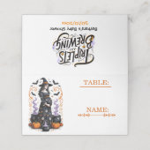 Halloween Witch Baby Shower - Triplets Are Brewing Platzkarte (Außenseite Aufgefaltet)