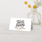 Halloween Witch Baby Shower - Triplets Are Brewing Platzkarte (Rückseite)