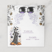 Halloween Witch Baby Shower - Twins Are Brewing Platzkarte (Außenseite Aufgefaltet)