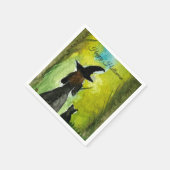 Halloween Witch Black Cat Woman Spells Serviette (Ecke)