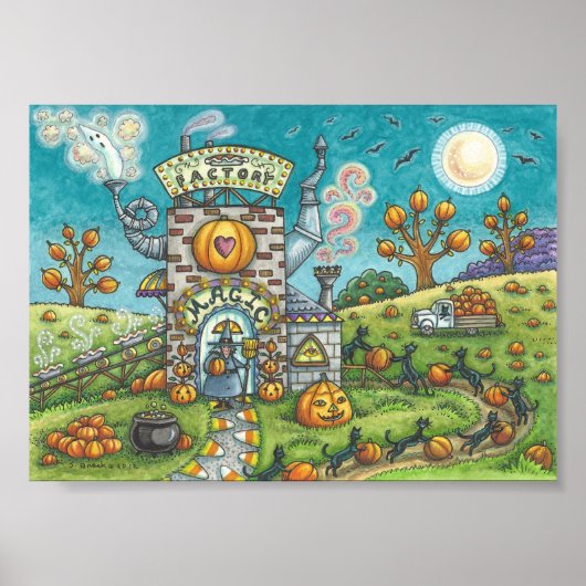 Halloween WITCH & BLACK CATS PIE FACTORR POSTER Sm (Vorne)