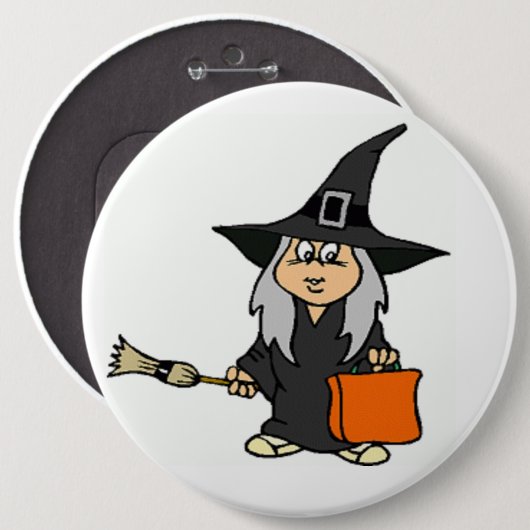 HALLOWEEN WITCH BUTTON (Vorne & Hinten)