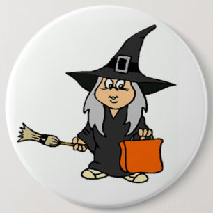 HALLOWEEN WITCH BUTTON