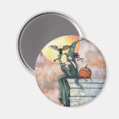 Halloween Witch Cat Magnet von Molly Harrison (Vorderseite/Rückseite)