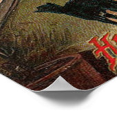 Halloween Witch, Cat Staring in Window Poster (Ecke)