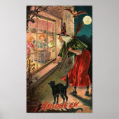 Halloween Witch, Cat Staring in Window Poster (Vorne)