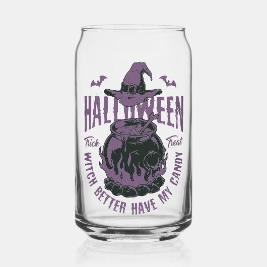 Halloween Witch Cauldron Glass Dosenglas (Vorderseite)