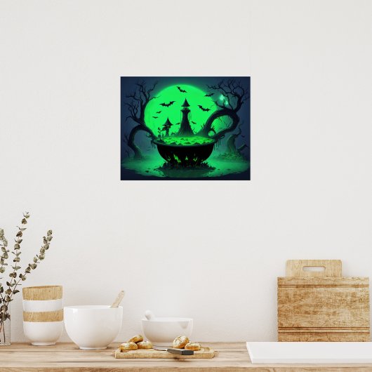 Halloween Witch Cauldron Poster (Küche)