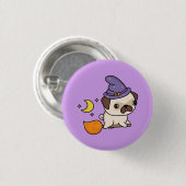 Halloween Witch Dog Button (Vorne & Hinten)