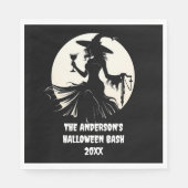 Halloween Witch Drink Wein Familienname Custom Serviette (Vorderseite)