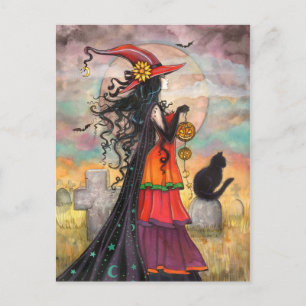 Halloween Witch Fantasy Art von Molly Harrison" Postkarte