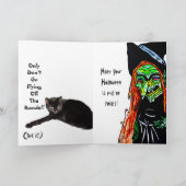 HALLOWEEN WITCH FLIEGT NICHT AUS DEM HANDLE KARTE (Innenseite)