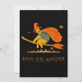 Halloween Witch Flying Turtle Broom Salem Save The Date (Vorderseite)